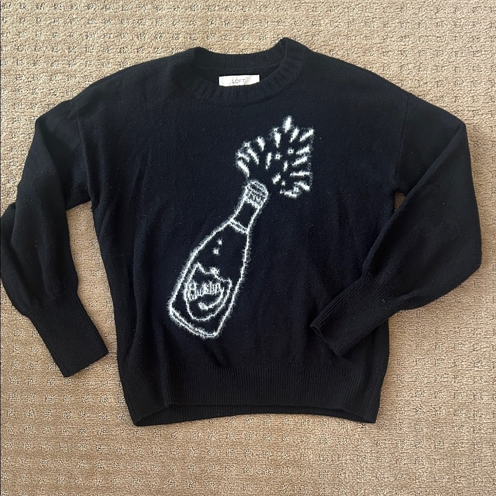 Loft champagne bottle sweater